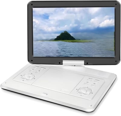 Draagbare DVD Speler - Mobiele Mediaspeler - Films Kijken - Draaibaar HD Scherm - 141 inch - Zwart