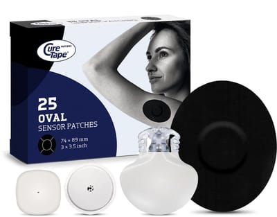 CureTape Patches - Sensor Pleisters - Zwart - Pleisters voor Freestyle Libre, Dexcom en Medtronic Guardian sensoren - 25 Stuk(s)