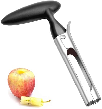 Dailygoods- Appelontpitter met scherp gekarteld lemmet - Roestvrij Staal - Ergonomische Handgreep - Opklapbare Mond - Voor Appels/Peren - 18 x 9,8 x 2,3 cm - Fruitontpitter