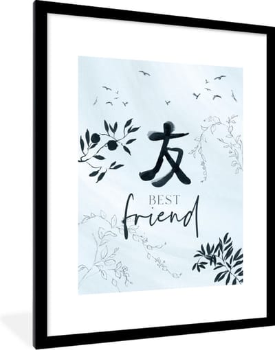 Fotolijst incl. Poster - Best friend - BFF - Beste vriend - Spreuken - Quotes - 60x80 cm - Posterlijst