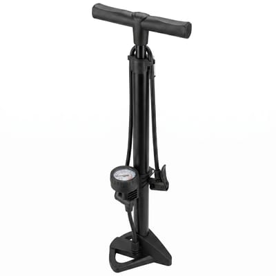Lomera Fietspomp - Vloerpomp met Manometer - Staande Fietspomp met Drukmeter - Hogedrukpomp - Luchtpomp voor Alle Ventielen - Presta, Schrader en Dunlop - Voor Racefiets, MTB en E-Bike - Voetpomp - Fietsbandenpomp - Fietsvloerpomp