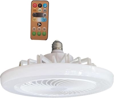 Plafondventilator met afstandsbediening, dimbare LED-plafondventilator, ingebouwde 30W E27-lamp, stille werking, geschikt voor woonkamer, slaapkamer en kantoor, met 3 lichtkleuren.