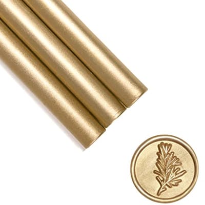 Lijmpistool en Afsluitwax Sticks voor Wax Seals - Prosecco Metallic Licht Goud, Perfect voor Bruiloften, Kaarten, Snail Mail, wijnpakketten, en Kerstcadeaus - Verpakkingen van 8