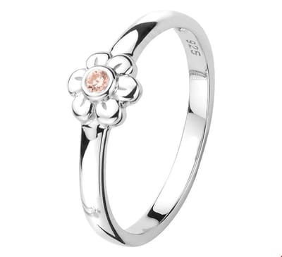 Zilver Gerhodineerde Kinderring bloem zirkonia 1330231 13.00 mm (41)