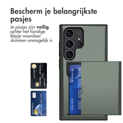 imoshion Hoesje met Pasjeshouder - Geschikt voor Samsung Galaxy S24 Ultra - Donkergroen