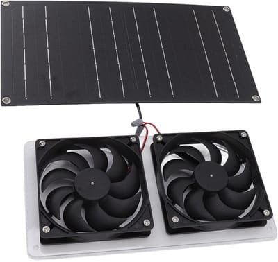 Dailygoods - Zonnepaneelventilatorkit met Dubbele Uitlaatventilatoren