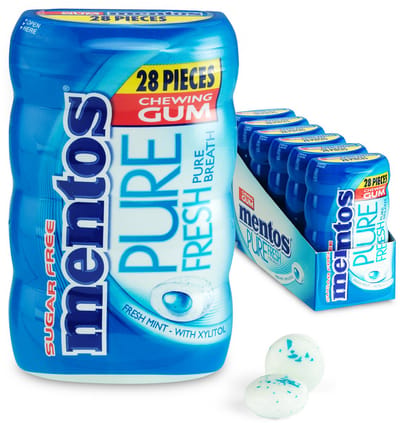 Mentos Gum Pure Fresh Freshmint - Kauwgom - Suikervrij - 6x28stuks