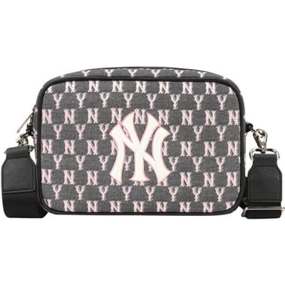 Série Monogramme MLB NY New York Impression intégrale Vintage Sangle d'épaule amovible Polyester Sac à bandoulière Sac à bandoulière pour femme Gris 32BGDC011-50L Gray gray