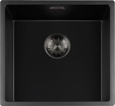 Lorreine Black Quartz Series spoelbak 4040cm Plug GunMetal 40BQ-FU-GunMetal