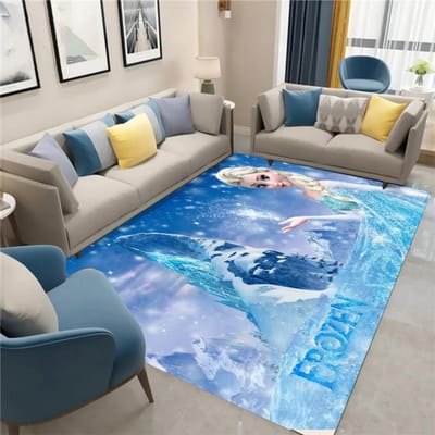 Frozen Elsa Sneeuwvlok Vloerkleed voor Meisjes Slaapkamerdecoratie Prinses Thema Kinderkamer Speelkamer Zachte Vloermat Cadeau voor Kinderen Fans 80*120cm