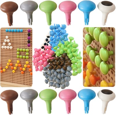 Masterkidz Kleurrijke Jumbo-pinnen voor stuurpenbord 128 stuks - 6 kleuren