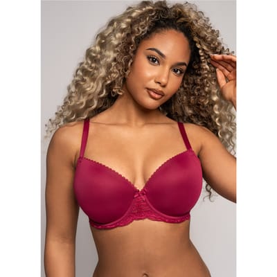 After Eden Bizou - Voorgevormde Beugel BH met kant - Dames - Bordeaux - Maat 75F