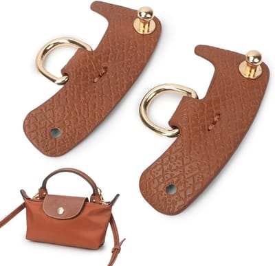 Afneembare D-ringverbindingen van leer voor handtassen, zonder boren, eenvoudig te bevestigen, ideaal voor kruisschouderriemen en accessoires