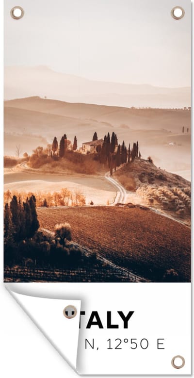 Schuttingposter Toscane - Italië - Zomer - 100x200 cm - Tuindoek