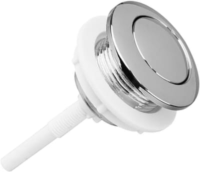 Toilet spoelknop - Onderdelen voor toiletreservoir - Vervangingsonderdelen voor toiletreservoir - Ronde knop met één drukpunt - Afvoerknop voor toiletreservoirdeksel - Eenvoudig te installeren - Verpakking van 1 stuk