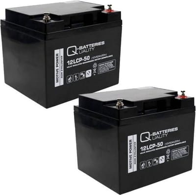 Q-Batteries Vervangingsaccu Voor Invacare Orion Scooter 24V 2 X 12V 50Ah
