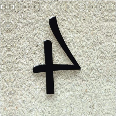 Huisnummer 4 - Cijfer Huis - Huis Identificatie - Klassiek Lettertype - 30 cm - Diepzwart