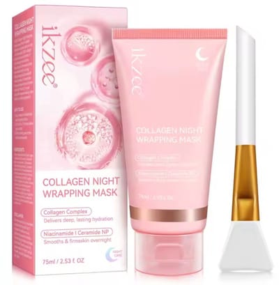 Koreaanse - Ikzee - Collageen Masker - Collageen Gezichtsmasker - Collagen Night Mask - Collageen Hydraterend Koraans Gezichtsmasker 75ml – Night Wrapping Mask – Collageen Night Mask