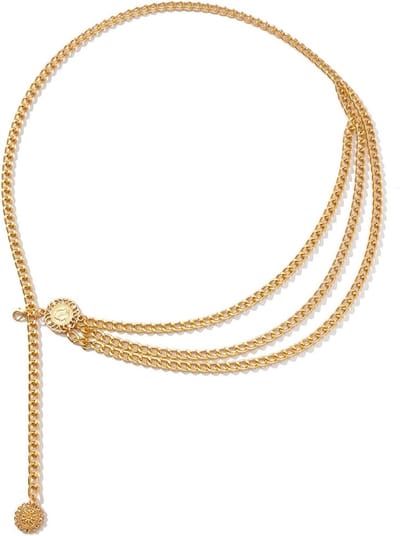 Verstelbare Gouden Kettingriem voor Dames - Sierlijke Riem voor Jurken en Jeans, Perfecte Tailleaccessoire