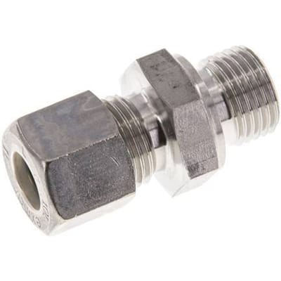 M16x1.5 Buitendraad x 10L RVS Rechte Knelfitting 315 Bar DIN 2353 - FL2S-MO-ST-M16-10-L