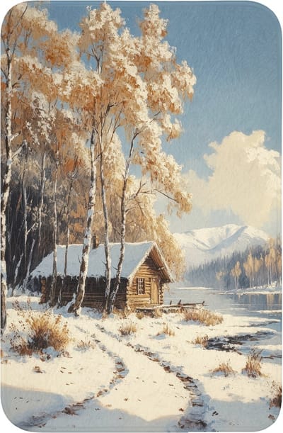 WC mat 40x60 cm - Antislip - Winter - Sneeuw - Huis - Natuur - Toiletmat - Vloermat - Douchemat - Toilet tapijt - Toiletmatten