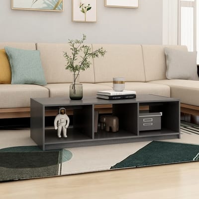 vidaXL - Salontafel - 110x50x34 - cm - massief - grenenhout - grijs