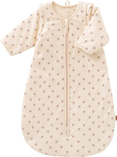 Fresk Slaapzak Baby Winter - 6-12M - 90 cm - Afritsbare Mouwen - Interlock met Lichte Voering - Biologisch Katoen - Zacht en Ademend - TOG 2.8 - Beige - Berries