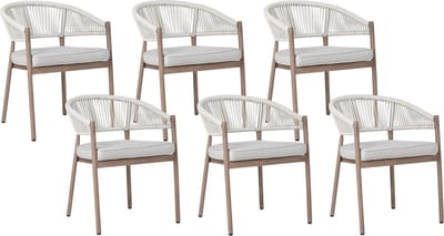 FLAVIA - Tuinstoelen set van 6 - Taupe - Aluminium
