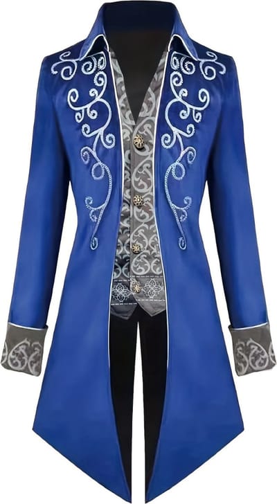 Livano Halloween Kostuum - Halloween Outfit - Volwassenen - Piraat - Jas - Steampunk - Blauw - Maat S - Costume - Carnaval