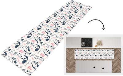 Keukenloper - Loper keuken - Patronen - Kat - Quote - 200x50 cm - Keukenloper vinyl