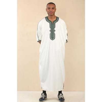 Witte Marokkaanse Thobe Djellaba Jubba Robe Eid voor heren