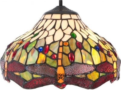 Lampenkap Tiffany | Ø 30*18 cm   | Meerkleurig | Glas in lood | LumiLamp | 5LL-5849