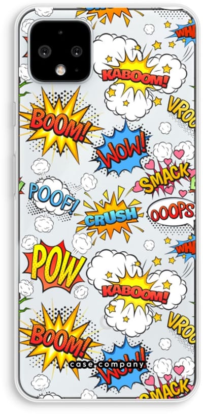 Case Company® - Hoesje geschikt voor Google Pixel 4 XL hoesje - Pow Smack - Soft Cover Telefoonhoesje - Bescherming aan alle Kanten en Schermrand