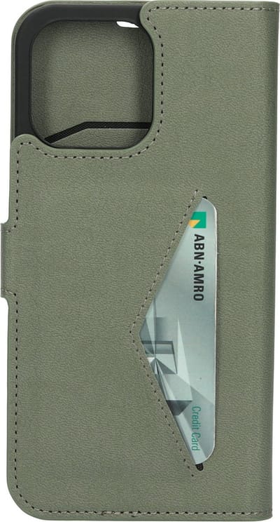 Mobiparts hoesje geschikt voor Apple iPhone 14 Pro Max - Wallet/Boekhoesje - Eco Leer - Magneet Sluiting - Opberg vakken - Groen