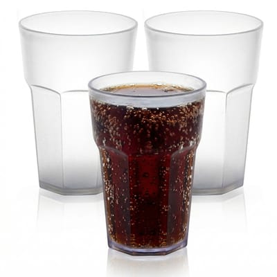 Plasticforte onbreekbaar drinkglas - 4x - kunststof - transparant - 360 ml - drinkglazen - lichtgewicht - 9 x 10 cm - stapelbaar