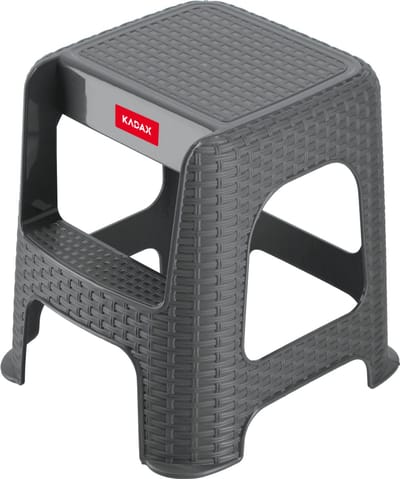 KADAX Kruk van kunststof-recyclingmaterialen, opstapkruk, tot 160 kg, rotankruk met antislipvoeten, trapvormige badkruk, woonkruk, lichte zitkruk, tuinkruk