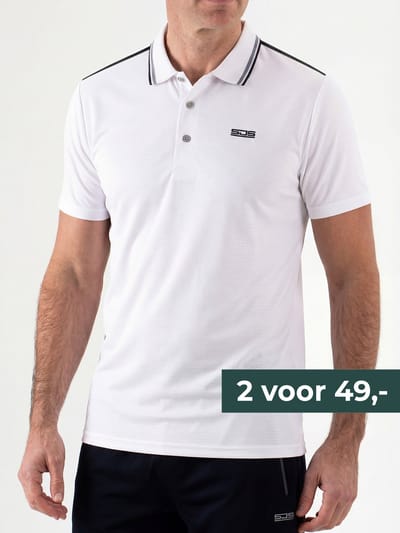Sjeng Sports TORINO - Maat: S Real White - Tennis Polo's Mannen - Poloshirt - 100% polyester