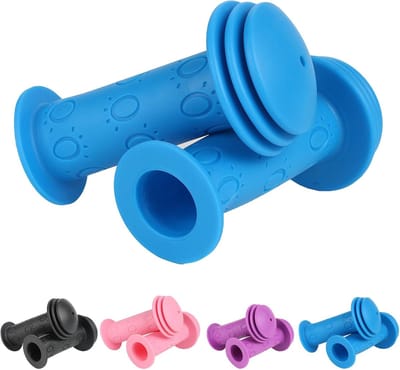 Thijox - Fietshandgrepen voor Kinderen, Antislip en Zacht Rubber, 1 Paar, 22 mm Stootbescherming, Kinderfiets Accessoires, Lang 105 mm, Voor Scooter e