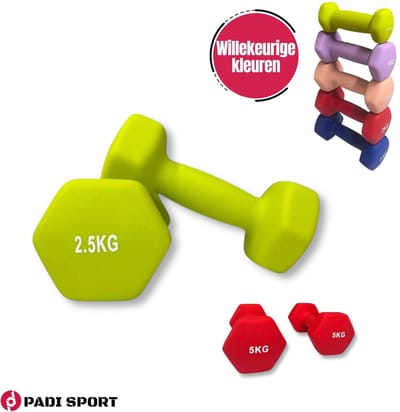 Padisport dumbells mix 2.5 en 5 kg - 5kg dumbells - gewichten set halters - gewichten set dumbbell