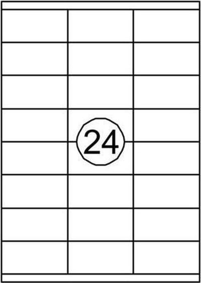 Benza Zelfklevende Etiketten op A4 Vel - 70 x 35 mm - 24 Stickers per vel - 10 vel