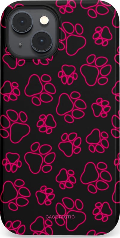 Casetastic Hoesje Geschikt voor Apple iPhone 14 Magsafe - Stijlvolle Beschermende Duo-layer Case - Neon pootjes