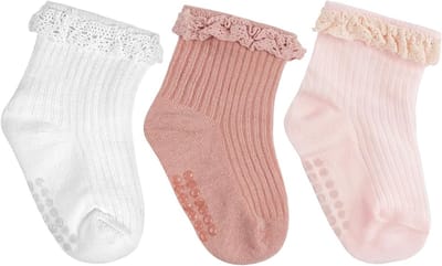 Comfortabele en Schattige Katoenen Antislip Sokken voor Baby's en Kinderen met Rimpelrand, Ademend en Perfect voor Elke Gelegenheid