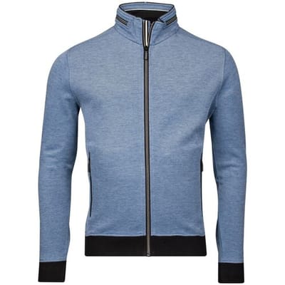 Baileys Vest Sweat Cardigan Zip Two-Tone Oxford Doubleface Jacquard Interlock Cobalt / male