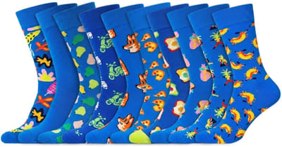 10 Paar – Happy Socks – Dames & Heren – Thema Blauw – Katoen – Maat 36-40