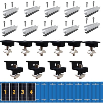 GELLDG 12cm Dakbevestigingen Zonnepanelen Set - Montagebeugels voor Zonnepanelen - 12x3cm - Geschikt voor Trapeziumplaat en Platdak - Incl. Montagemateriaal - Duurzaam RVS Materiaal