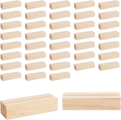 40 stuks houten plaatskaarthouders voor tafelnummerstandaarden, fotohouders voor feesten, bruiloften en restaurants, ideaal voor menu- en fotoweergave