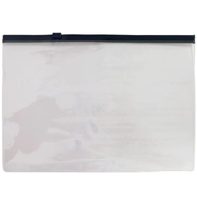 ACROPAQ Transparante Ritszakjes - 5x A5 Transparante Ritszakjes met Opvallende Zwarte Ritsen - PVC, 0,2 mm Dikte, Inclusief A5 Kleur Inzetstukken