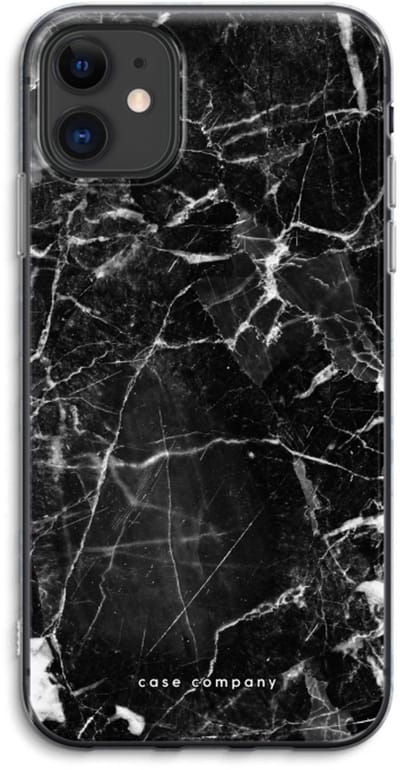 Case Company® - Hoesje geschikt voor iPhone 11 hoesje - Zwart Marmer - Soft Cover Telefoonhoesje - Bescherming aan alle Kanten en Schermrand