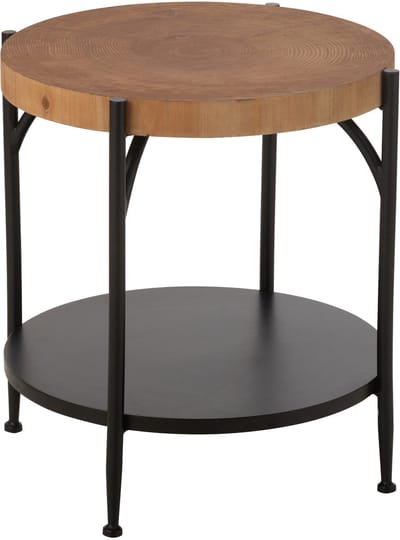 J-Line bijzettafel Bio - hout/ijzer - zwart/naturel