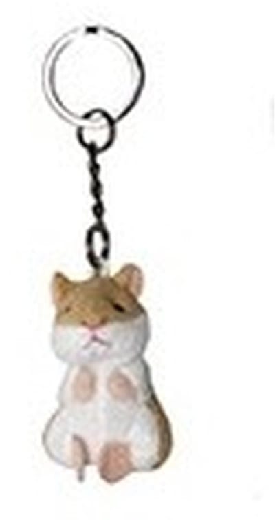 Nature Planet Pluche knuffeldier sleutelhanger - 8x - hamster - 6 cm - dieren sleutelhangers